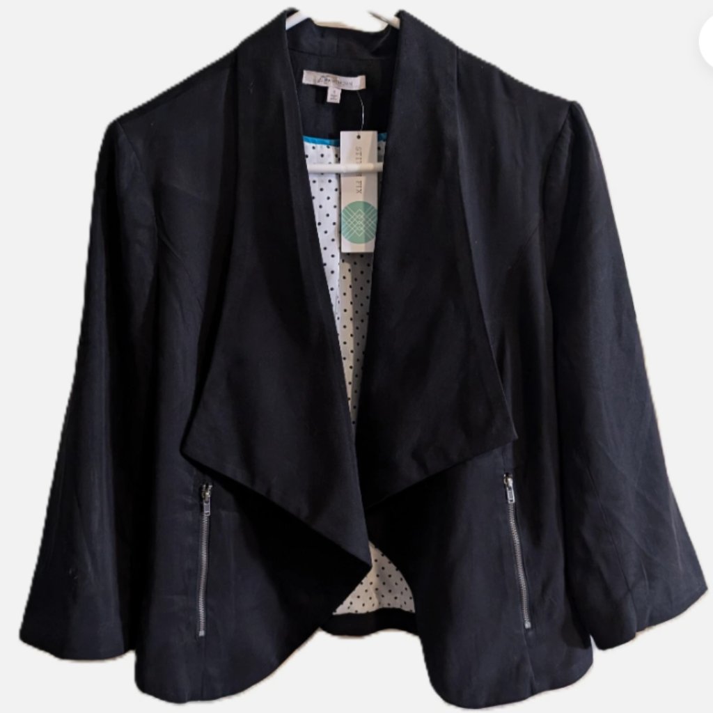 41 Hawthorn Womens Size S Black 3/4 Sleeve Lined Jacket Nwt